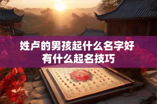 姓卢的男孩起什么名字好 有什么起名技巧