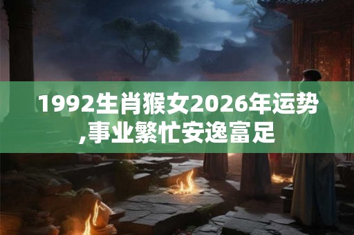 1992生肖猴女2026年运势,事业繁忙安逸富足
