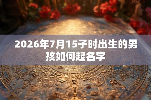 2026年7月15子时出生的男孩如何起名字