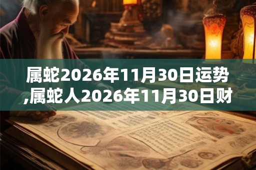 属蛇2026年11月30日运势,属蛇人2026年11月30日财运,生肖蛇2026年11月30日运势