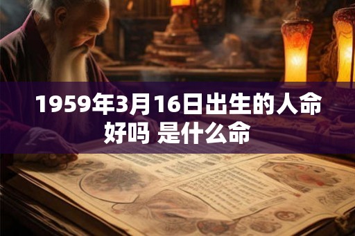 1959年3月16日出生的人命好吗 是什么命