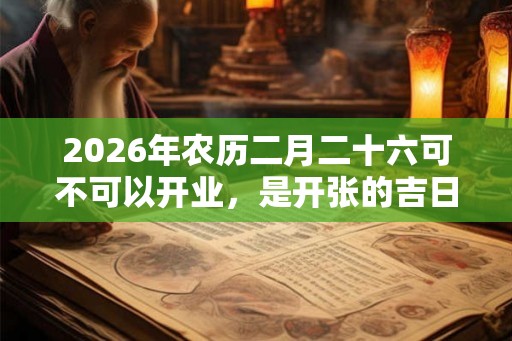 2026年农历二月二十六可不可以开业，是开张的吉日吗？