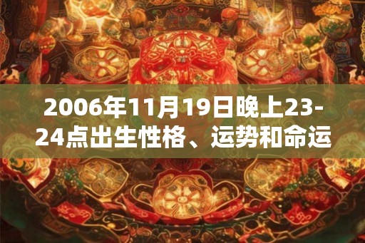 2006年11月19日晚上23-24点出生性格、运势和命运