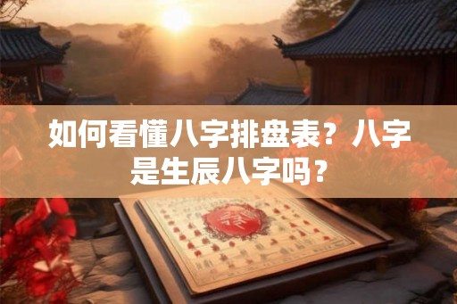 如何看懂八字排盘表？八字是生辰八字吗？