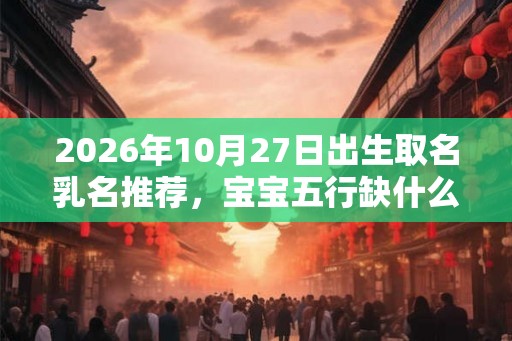 2026年10月27日出生取名乳名推荐，宝宝五行缺什么？