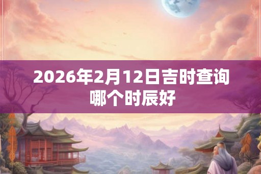 2026年2月12日吉时查询 哪个时辰好