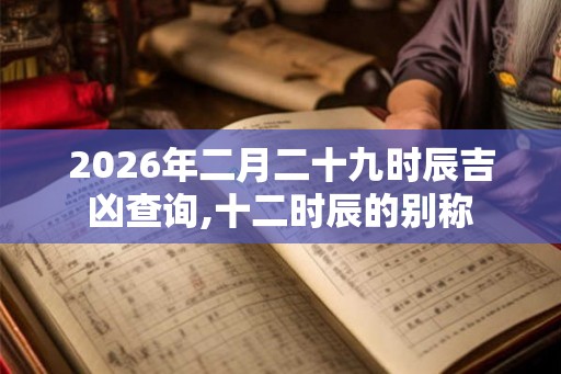 2026年二月二十九时辰吉凶查询,十二时辰的别称
