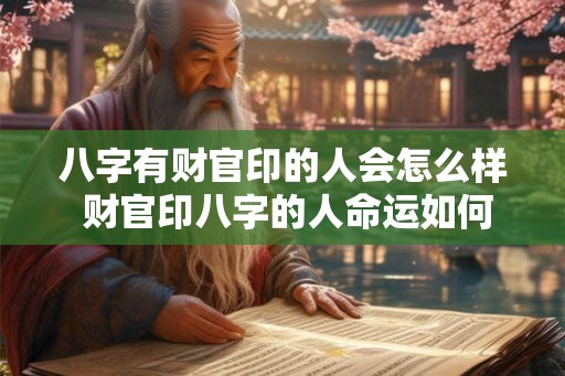 八字有财官印的人会怎么样 财官印八字的人命运如何