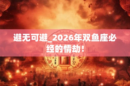 避无可避_2026年双鱼座必经的情劫！