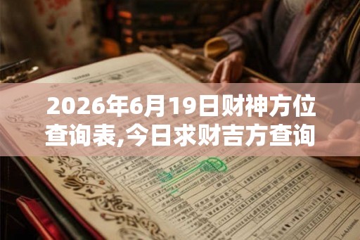2026年6月19日财神方位查询表,今日求财吉方查询 2026年6月19日财神方位查询表,今日求财吉方查询