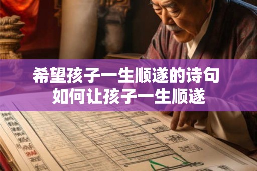 希望孩子一生顺遂的诗句 如何让孩子一生顺遂