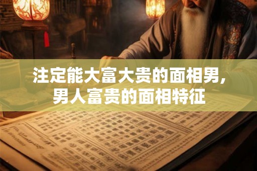 注定能大富大贵的面相男,男人富贵的面相特征