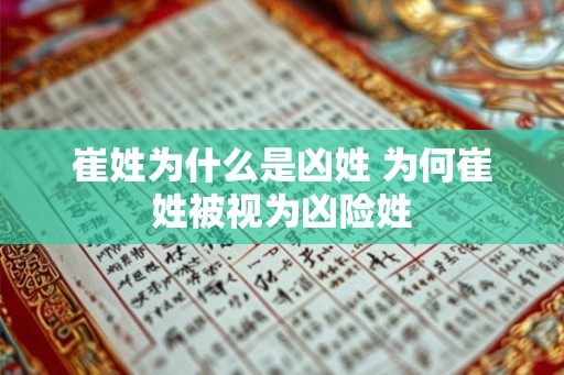 崔姓为什么是凶姓 为何崔姓被视为凶险姓