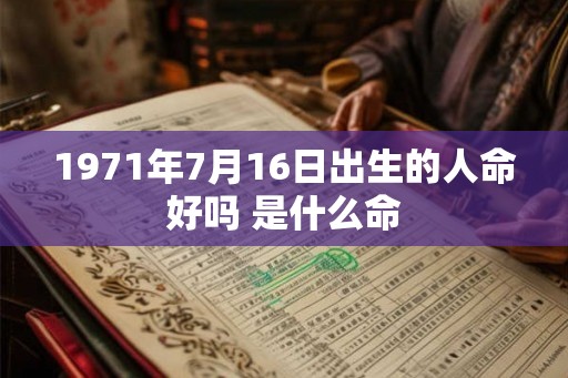 1971年7月16日出生的人命好吗 是什么命