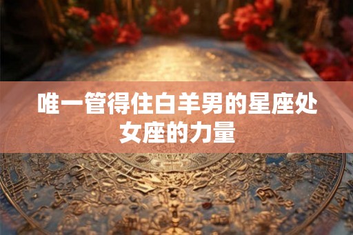 唯一管得住白羊男的星座处女座的力量