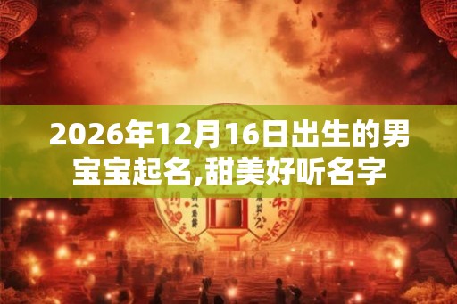 2026年12月16日出生的男宝宝起名,甜美好听名字