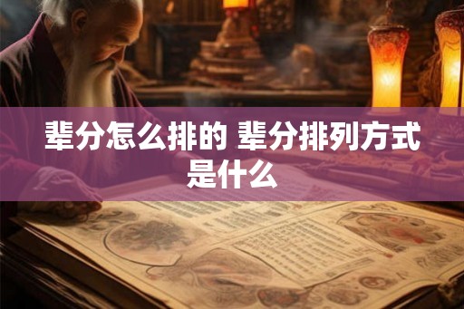 辈分怎么排的 辈分排列方式是什么