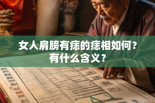 女人肩膀有痣的痣相如何？有什么含义？