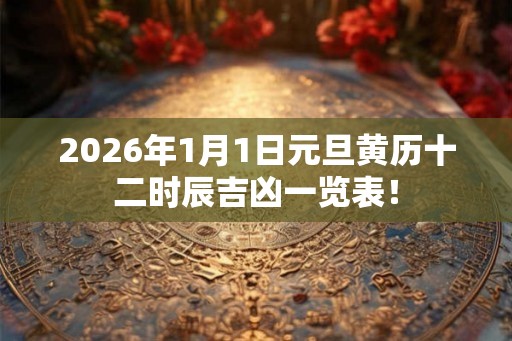 2026年1月1日元旦黄历十二时辰吉凶一览表！