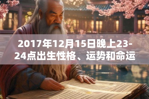 2017年12月15日晚上23-24点出生性格、运势和命运 2017年12月15日晚上23-24点出生性格、运势和命运