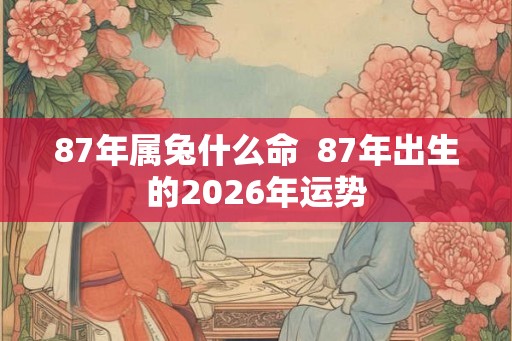 87年属兔什么命  87年出生的2026年运势