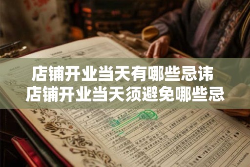 店铺开业当天有哪些忌讳 店铺开业当天须避免哪些忌讳