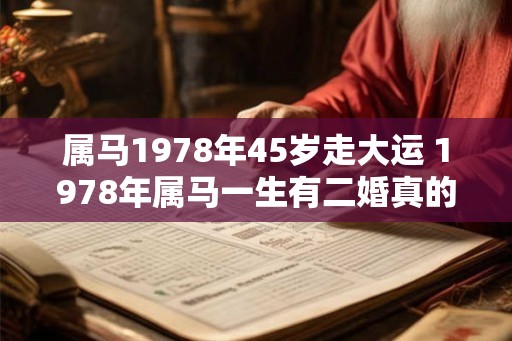 属马1978年45岁走大运 1978年属马一生有二婚真的吗