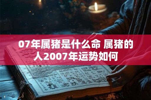 07年属猪是什么命 属猪的人2007年运势如何