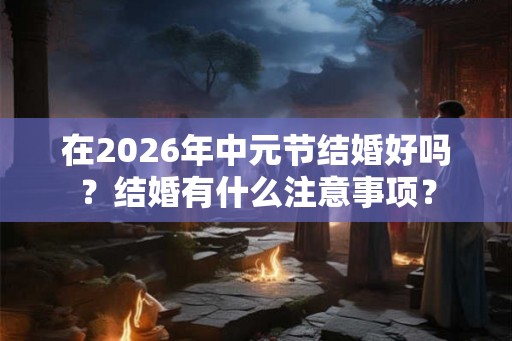 在2026年中元节结婚好吗?结婚有什么注意事项? 在2026年中元节结婚好吗?结婚有什么注意事项?