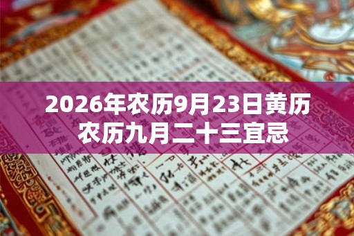 2026年农历9月23日黄历  农历九月二十三宜忌