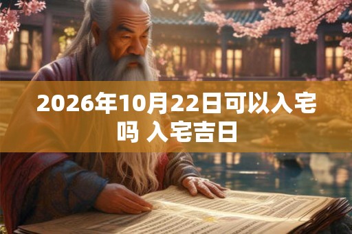 2026年10月22日可以入宅吗 入宅吉日