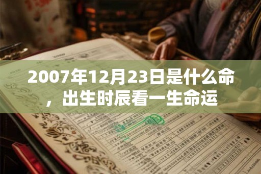 2007年12月23日是什么命,出生时辰看一生命运 2007年12月23日是什么命,出生时辰看一生命运