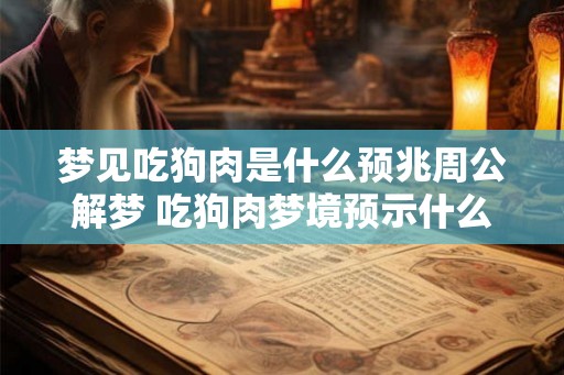 梦见吃狗肉是什么预兆周公解梦 吃狗肉梦境预示什么