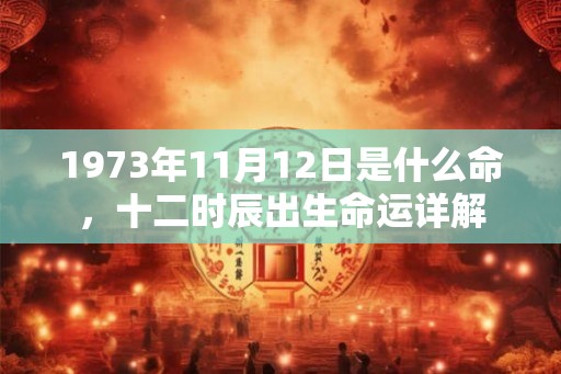 1973年11月12日是什么命，十二时辰出生命运详解