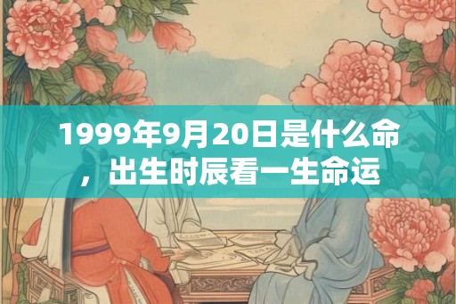 1999年9月20日是什么命，出生时辰看一生命运