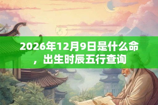 2026年12月9日是什么命，出生时辰五行查询