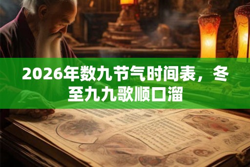2026年数九节气时间表，冬至九九歌顺口溜