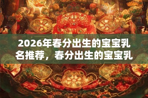 2026年春分出生的宝宝乳名推荐，春分出生的宝宝乳名怎么取？