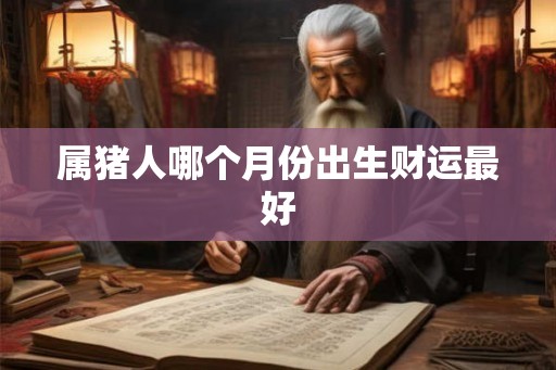 属猪人哪个月份出生财运最好