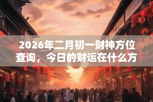 2026年二月初一财神方位查询，今日的财运在什么方向？