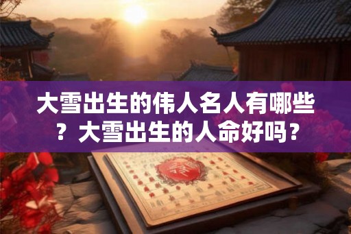 大雪出生的伟人名人有哪些？大雪出生的人命好吗？
