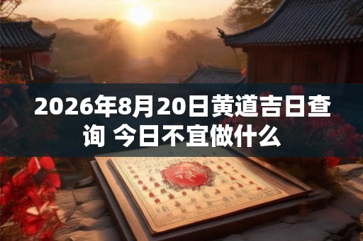 2026年8月20日黄道吉日查询 今日不宜做什么