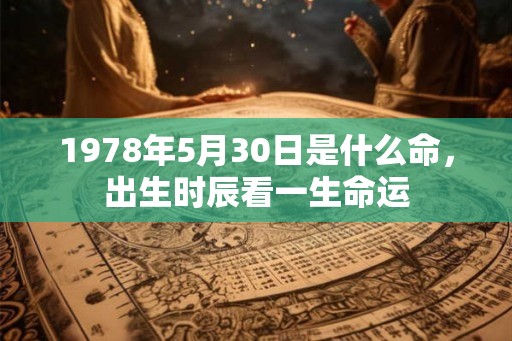 1978年5月30日是什么命，出生时辰看一生命运