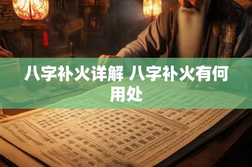 八字补火详解 八字补火有何用处