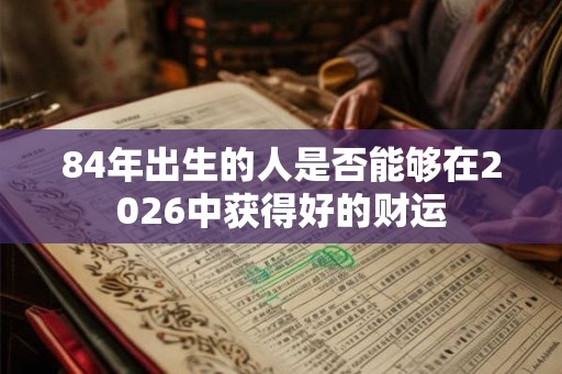 84年出生的人是否能够在2026中获得好的财运