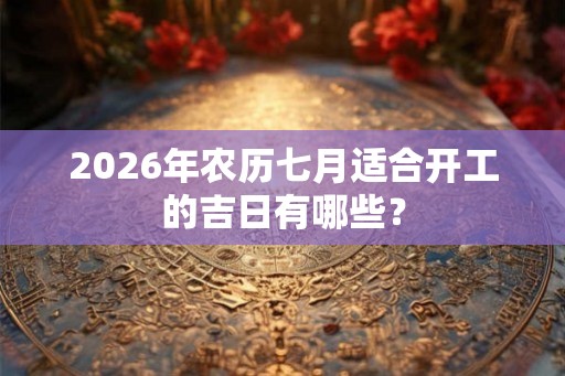2026年农历七月适合开工的吉日有哪些？