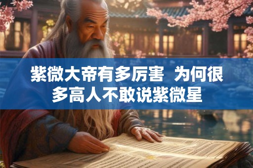 紫微大帝有多厉害  为何很多高人不敢说紫微星