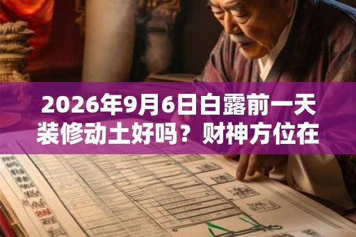 2026年9月6日白露前一天装修动土好吗？财神方位在哪个位置？