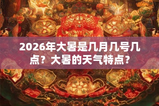 2026年大暑是几月几号几点？大暑的天气特点？