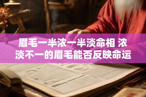 眉毛一半浓一半淡命相 浓淡不一的眉毛能否反映命运